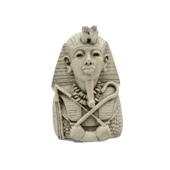 EGYPTIAN PHARAOH King Tutankhamun Bust Sculpture Figurine 5" - Picture 1 of 11